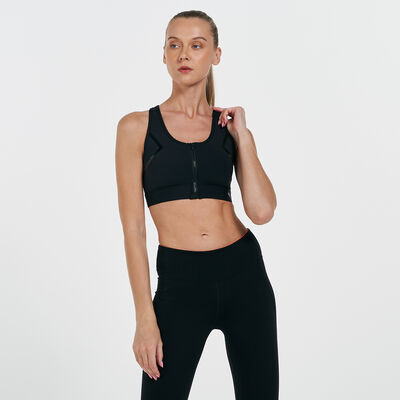 PUMA Women's Front Zip High Impact Sports Bra Black PUMA Women's Front Zip High Impact Sports Bra Black