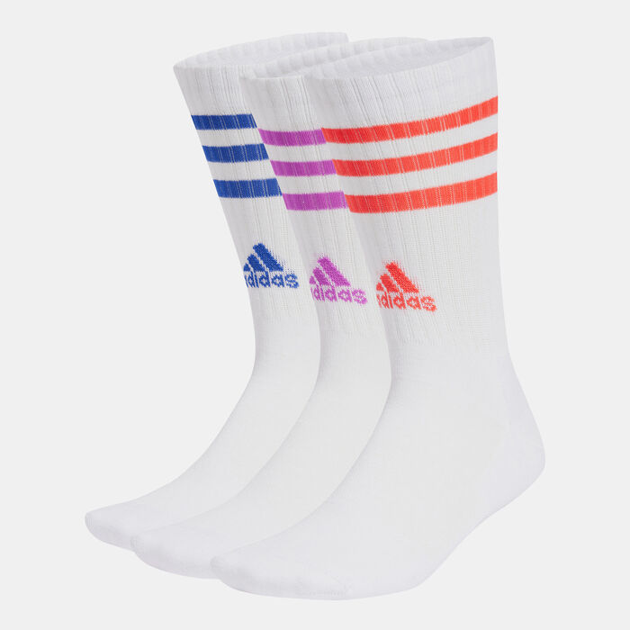 adidas Men's 3-Stripes Cushioned Crew Socks (3 Pack) White adidas Men's 3-Stripes Cushioned Crew Socks (3 Pack) White image number 0
