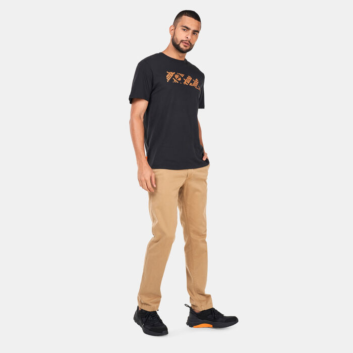 Timberland Men's Linear Logo Print T-Shirt Black Timberland Men's Linear Logo Print T-Shirt Black image number 2