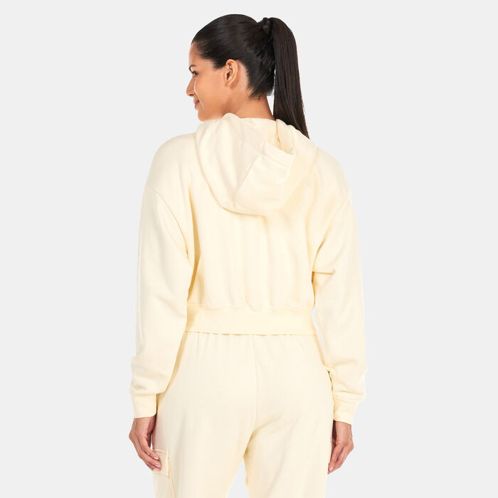Nike Women's Cropped Graphic Hoodie Ivory Nike Women's Cropped Graphic Hoodie Ivory image number 1