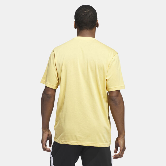 adidas Men's Worldwide Hoops Performance Graphic T-Shirt yellow adidas Men's Worldwide Hoops Performance Graphic T-Shirt yellow image number 1