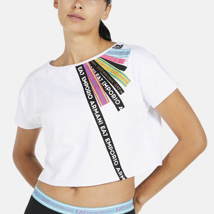 EA7 Emporio Armani Women's Logo T-Shirt White EA7 Emporio Armani Women's Logo T-Shirt White image number 3