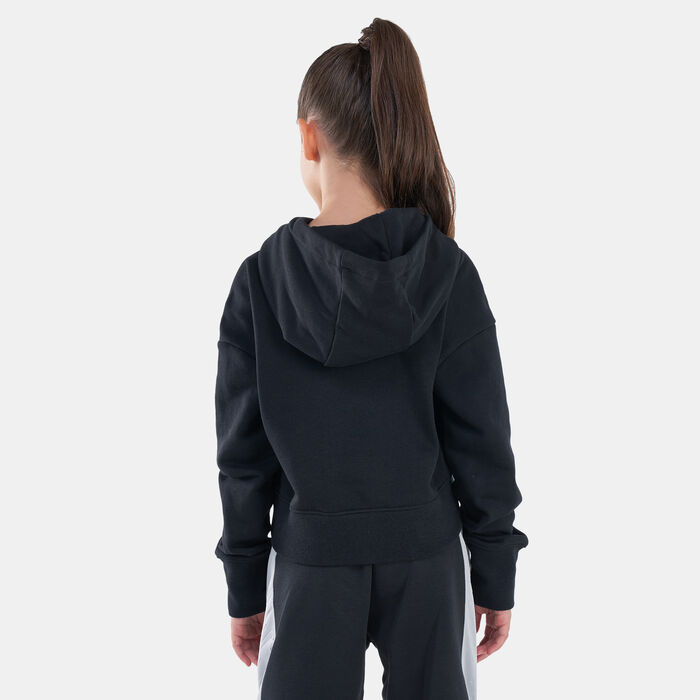 Nike Kids' Sportswear Club Crop Hoodie Black Nike Kids' Sportswear Club Crop Hoodie Black image number 1