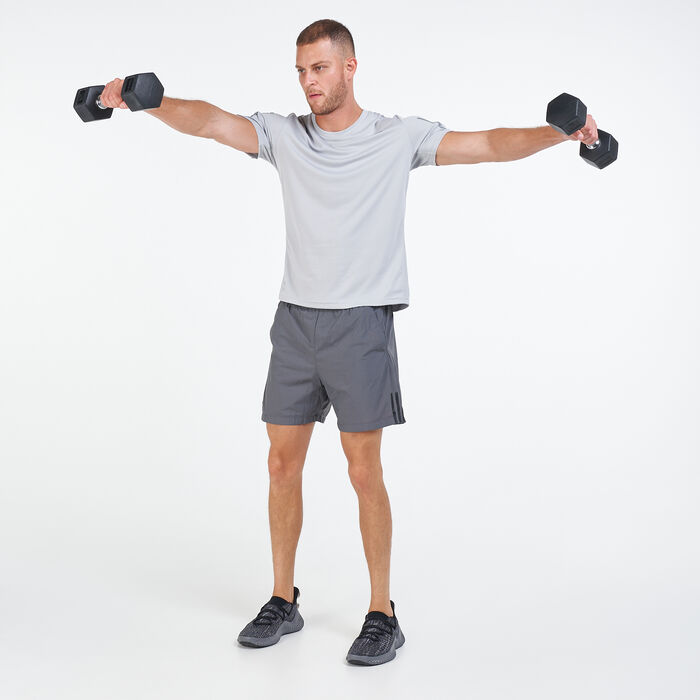 adidas Men's Sportswear Grid Pattern Woven Shorts Grey image number 2