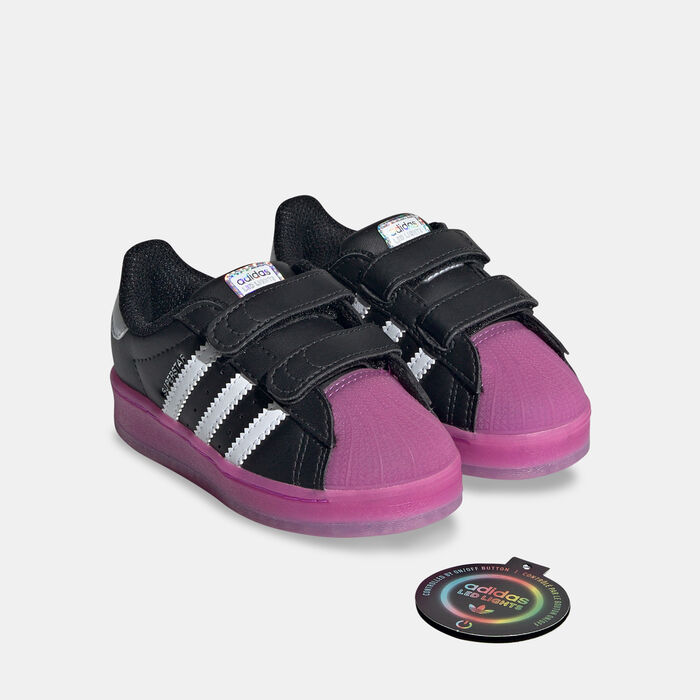 adidas Originals Kids' Superstar LED Lights Shoes Black adidas Originals Kids' Superstar LED Lights Shoes Black image number 1