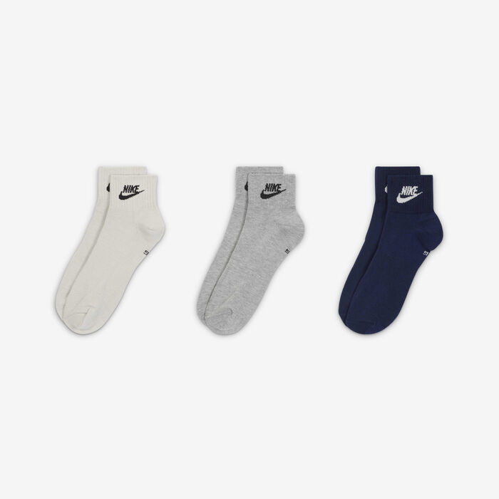Nike Everyday Essential Ankle Socks (3 Pairs) Ivory Nike Everyday Essential Ankle Socks (3 Pairs) Ivory image number 1