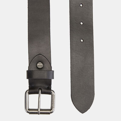Timberland Roller-Buckle Buffalo Leather Belt Black Timberland Roller-Buckle Buffalo Leather Belt Black