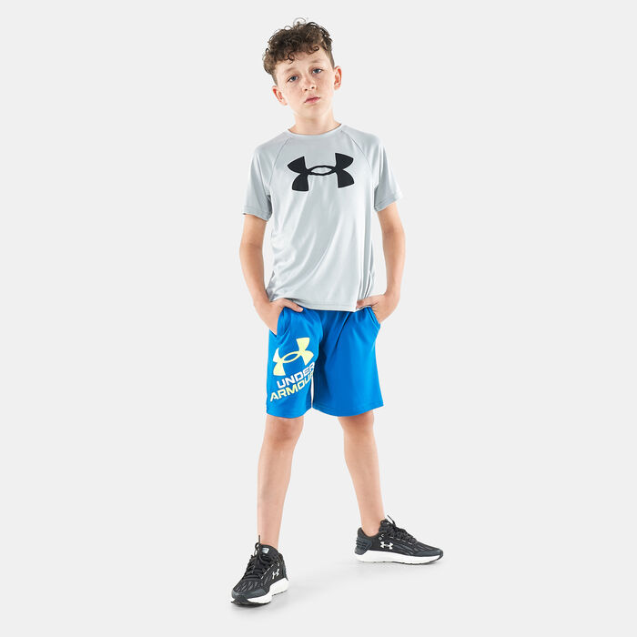 Under Armour Kids' UA Prototype 2.0 Logo Shorts Blue image number 2