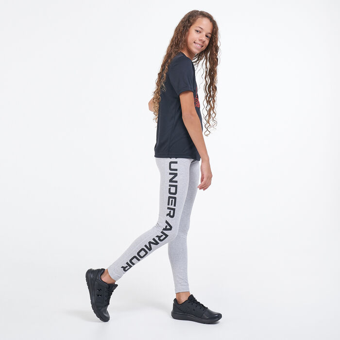 Under Armour Kids' SportStyle Branded Leggings Grey image number 2