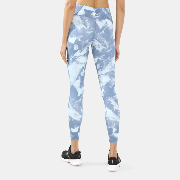 Reebok Women's MYT Printed Leggings Blue Reebok Women's MYT Printed Leggings Blue image number 1