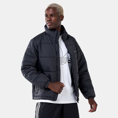 adidas Originals Men's Padded Stand-Up Collar Puffer Jacket Black adidas Originals Men's Padded Stand-Up Collar Puffer Jacket Black