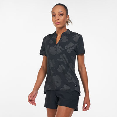 Nike Golf Women's Dri-FIT Victory Floral Polo Shirt Black Nike Golf Women's Dri-FIT Victory Floral Polo Shirt Black