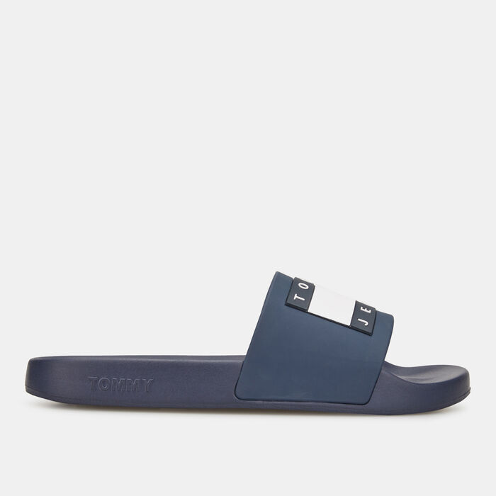 Tommy Hilfiger Women's Essential Embossed Pool Slides Blue Tommy Hilfiger Women's Essential Embossed Pool Slides Blue image number 1
