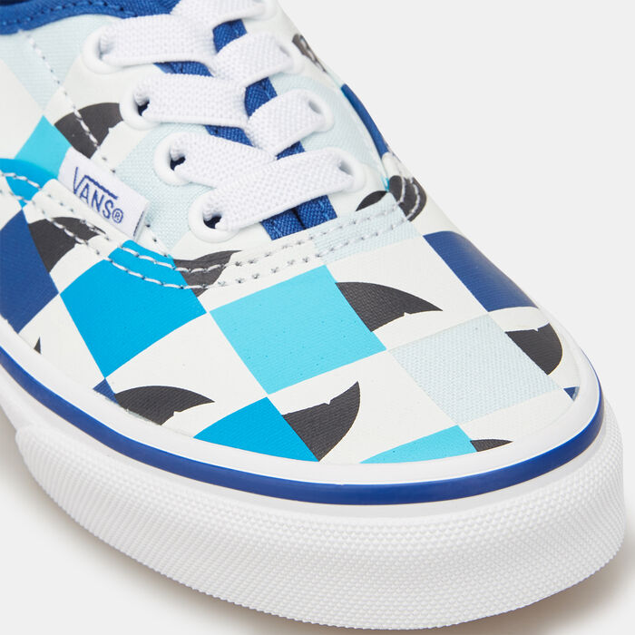 Vans Kids' Glow Checkerboard Sharks Authentic Elastic Lace Unisex Shoe Blue Vans Kids' Glow Checkerboard Sharks Authentic Elastic Lace Unisex Shoe Blue image number 4