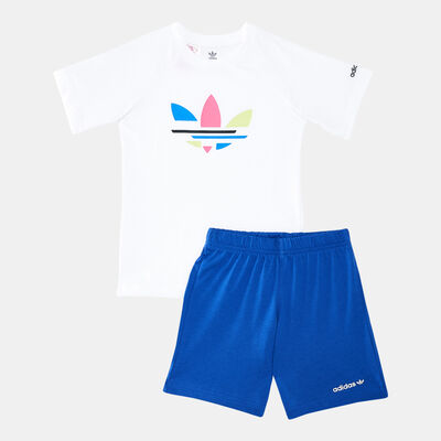 adidas Originals Kids' Adicolor T-Shirt and Shorts Set Blue