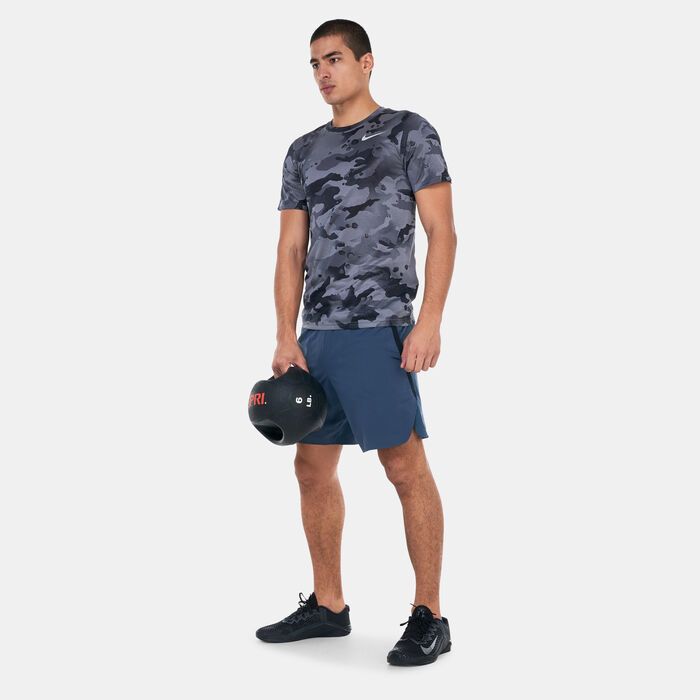 Nike Men's Dri-FIT Camo Training T-Shirt Grey image number 5