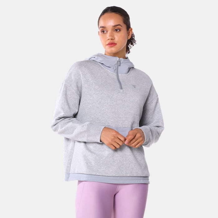 Under Armour Women’s Project Rock Fleece Hoodie Grey Under Armour Women’s Project Rock Fleece Hoodie Grey image number 0