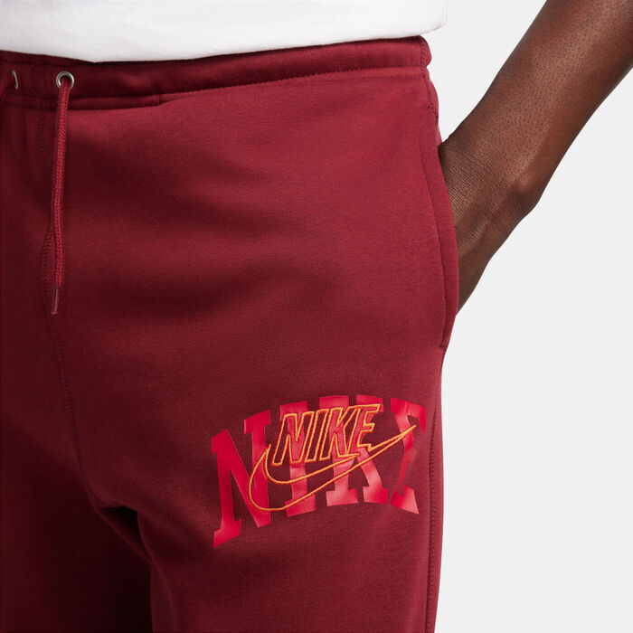 Nike Men's Club Fleece Cuffed Trousers Maroon image number 3
