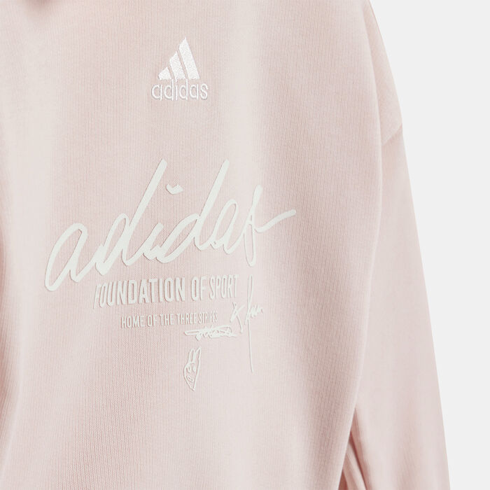 adidas Kids' Brand Love Sweatshirt and Sweatpants Set (Baby & Toddler) Pink adidas Kids' Brand Love Sweatshirt and Sweatpants Set (Baby & Toddler) Pink image number 4