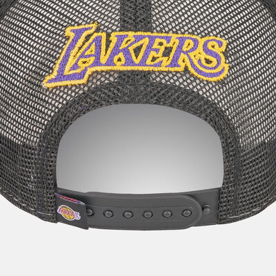 New Era Men's Los Angeles Lakers Team Color Block A-Frame Trucker Cap White