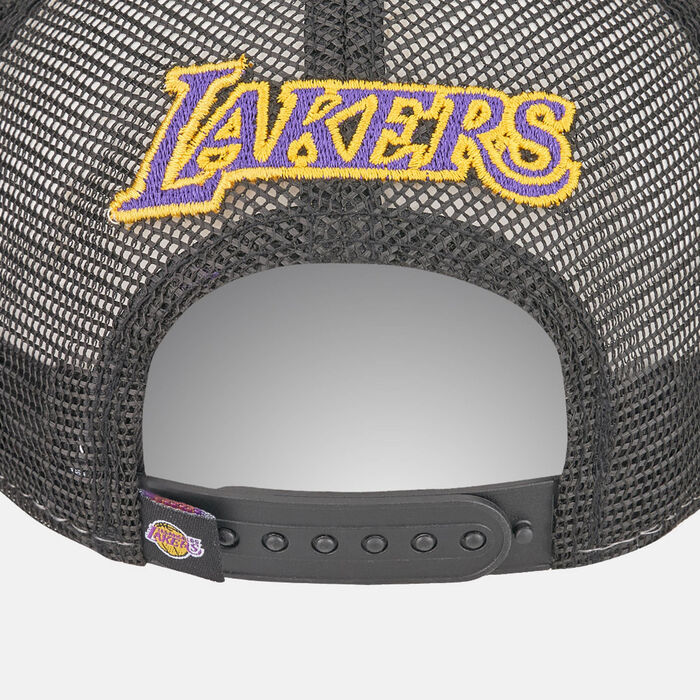 New Era Men's Los Angeles Lakers Team Color Block A-Frame Trucker Cap White New Era Men's Los Angeles Lakers Team Color Block A-Frame Trucker Cap White image number 1