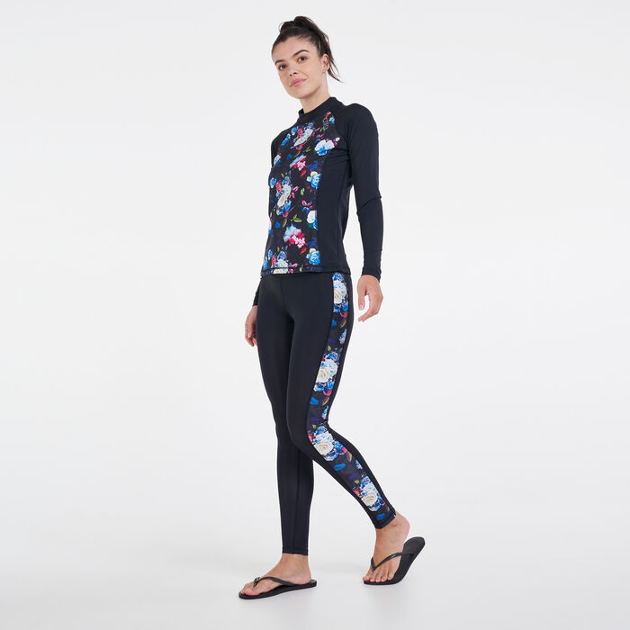 COEGA Women's Rashguard Floral Top Black COEGA Women's Rashguard Floral Top Black image number 2
