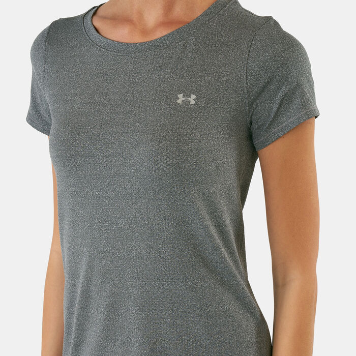Under Armour Women's HeatGear® Armour Training T-Shirt Grey Under Armour Women's HeatGear® Armour Training T-Shirt Grey image number 3