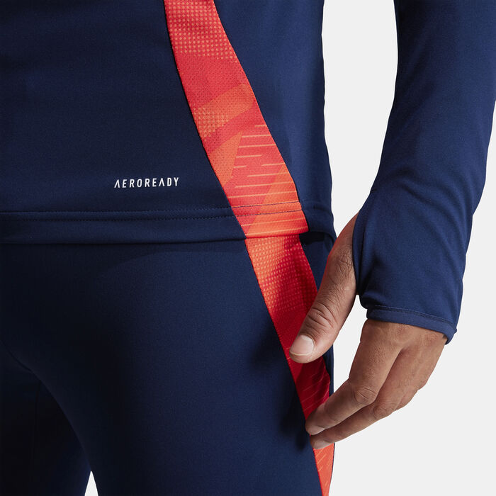 adidas Men's Manchester United Tiro 24 Training 1/4-Zip Football Top Blue image number 3