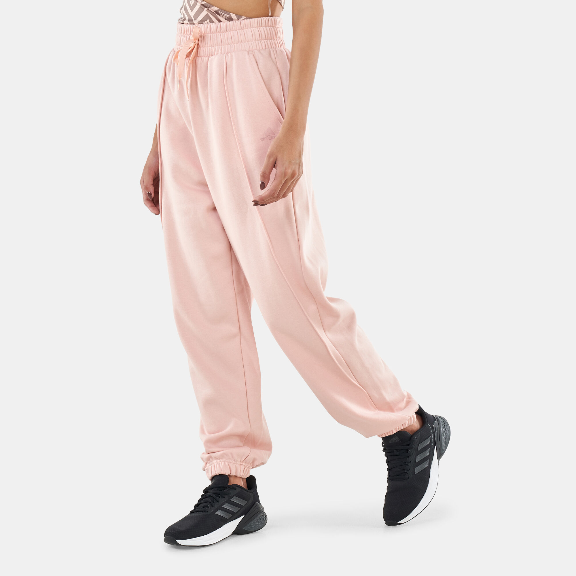 Adidas women's fleece sweatpants clearance