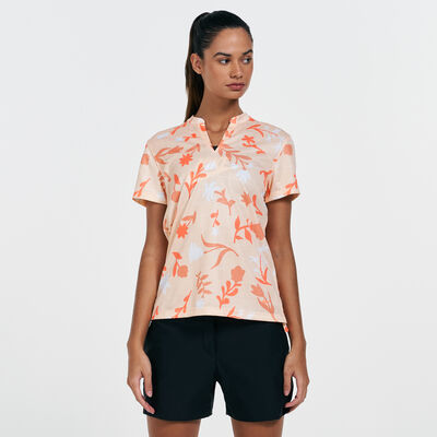 Nike Golf Women's Floral Polo T-Shirt Orange Nike Golf Women's Floral Polo T-Shirt Orange