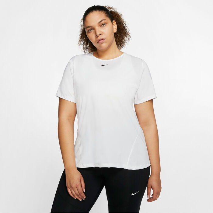 Nike Women's Pro Mesh T-Shirt (Plus Size) White Nike Women's Pro Mesh T-Shirt (Plus Size) White image number 0