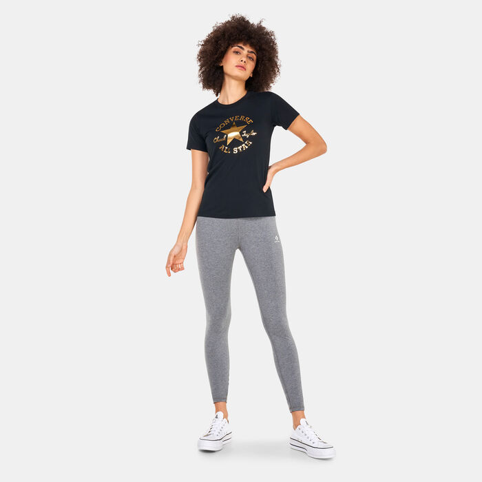 Converse Women's Metallic Chuck Taylor T-Shirt Black Converse Women's Metallic Chuck Taylor T-Shirt Black image number 2