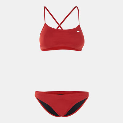 Nike Swim Women's Essential Racerback Bikini Set Red