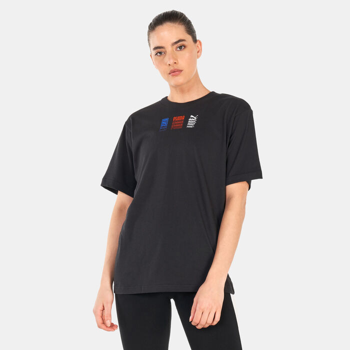 PUMA Women's Classics Gen Graphic T-Shirt Black PUMA Women's Classics Gen Graphic T-Shirt Black image number 0