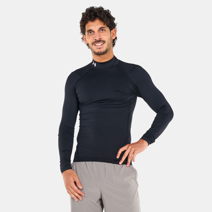 Under Armour Men's HeatGear® Mock Long Sleeve T-Shirt Black Under Armour Men's HeatGear® Mock Long Sleeve T-Shirt Black image number 0