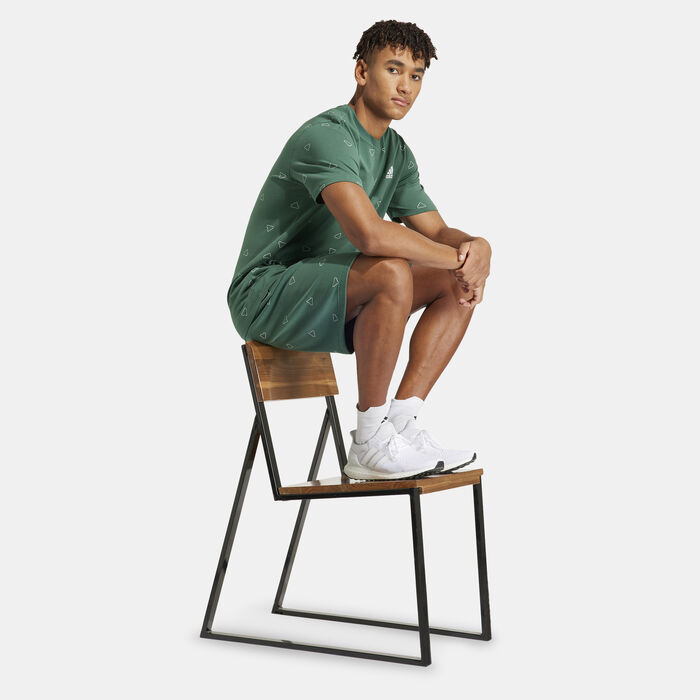 adidas Men's Seasonal Essentials Monogram Graphic Shorts Green adidas Men's Seasonal Essentials Monogram Graphic Shorts Green image number 2