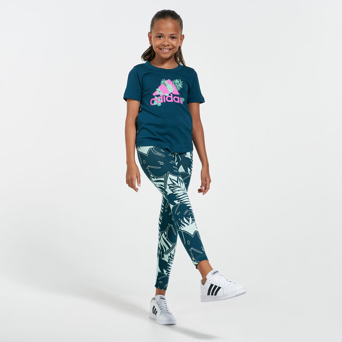 adidas Kids' Future Icons Leggings Green adidas Kids' Future Icons Leggings Green image number 2