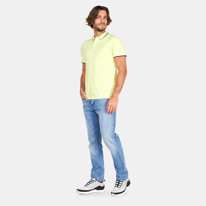 Timberland Men's Millers River Tipped Pique Polo T-Shirt Green image number 2