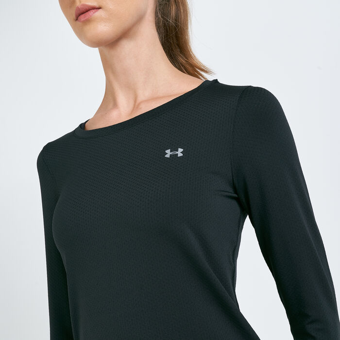 Under Armour Women's HeatGear® Armour Long Sleeve Top Black Under Armour Women's HeatGear® Armour Long Sleeve Top Black image number 3