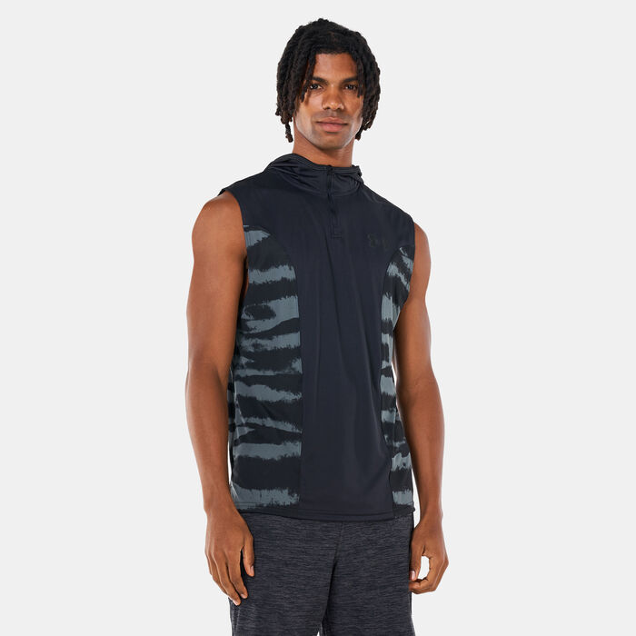 Under Armour Men's Baseline Sleeveless Hoodie Black Under Armour Men's Baseline Sleeveless Hoodie Black image number 0
