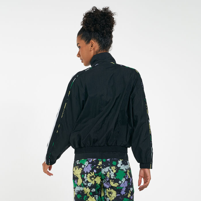 adidas Women's Floral Piping Woven Track Jacket Black adidas Women's Floral Piping Woven Track Jacket Black image number 1