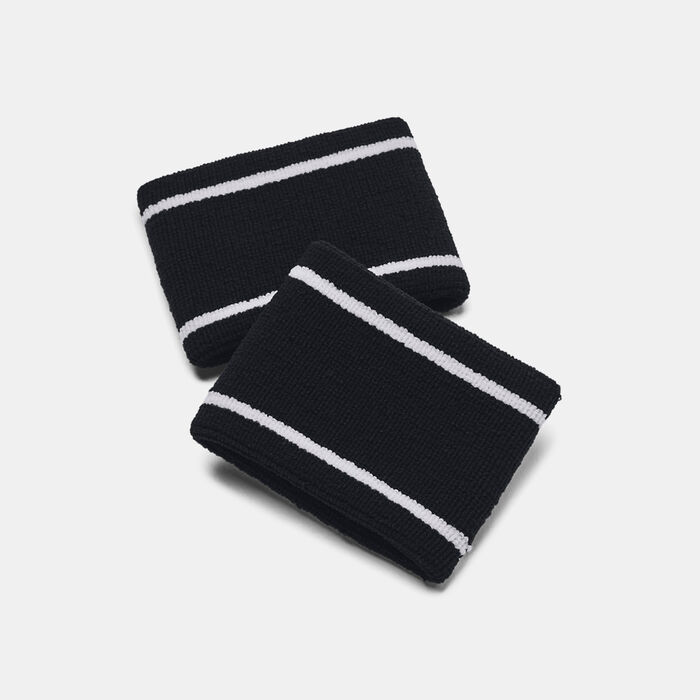 Under Armour Striped Performance Wristband Black Under Armour Striped Performance Wristband Black image number 1