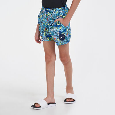 Nike Swim Kids' Shark Party Lap 4-Inches Volley Shorts yellow