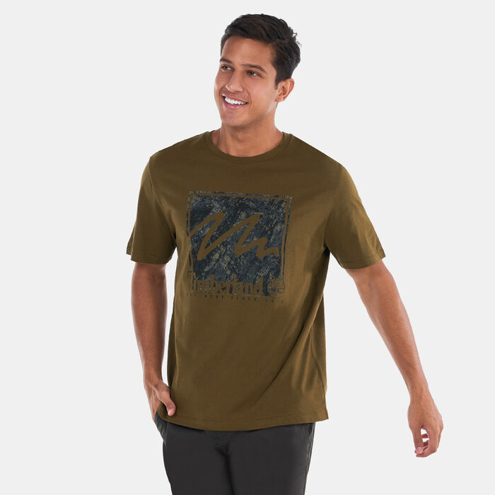 Timberland Men's Printed Stack Logo T-Shirt Green image number 0