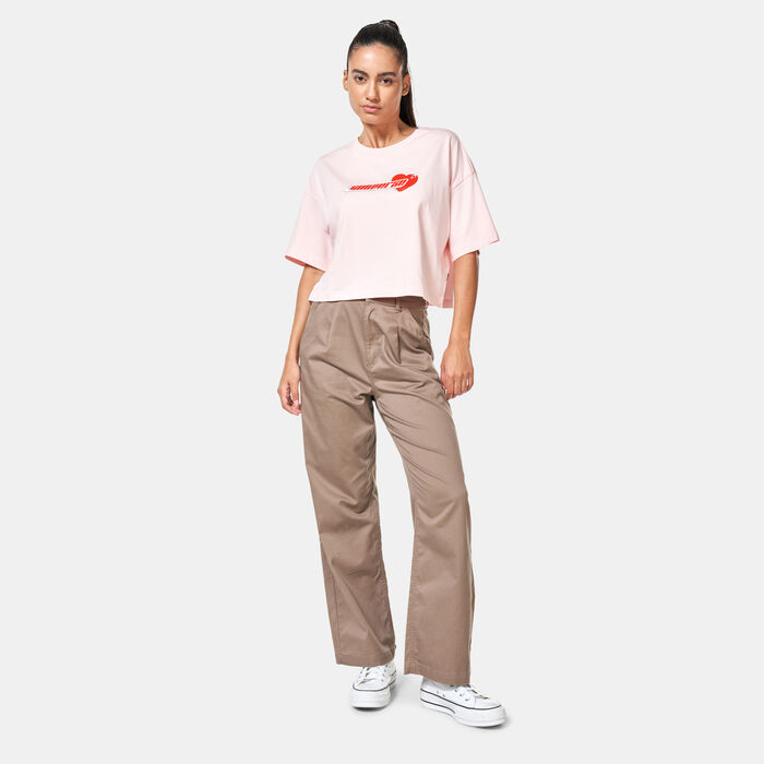 Converse Women's Y2K Heart Cropped T-Shirt Brown Converse Women's Y2K Heart Cropped T-Shirt Brown image number 2