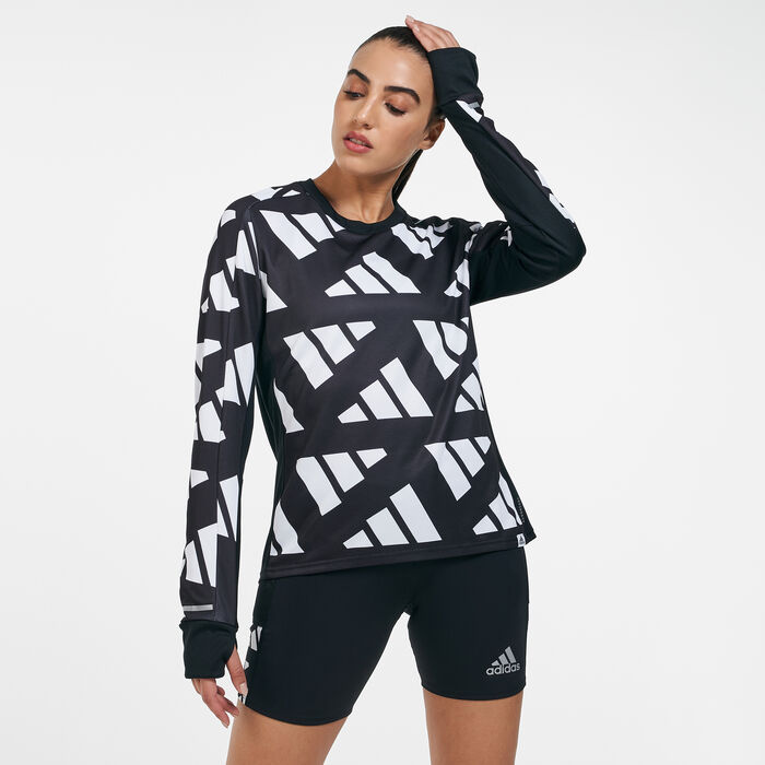 adidas Women's Own The Run Celebration Sweatshirt Black adidas Women's Own The Run Celebration Sweatshirt Black image number 0