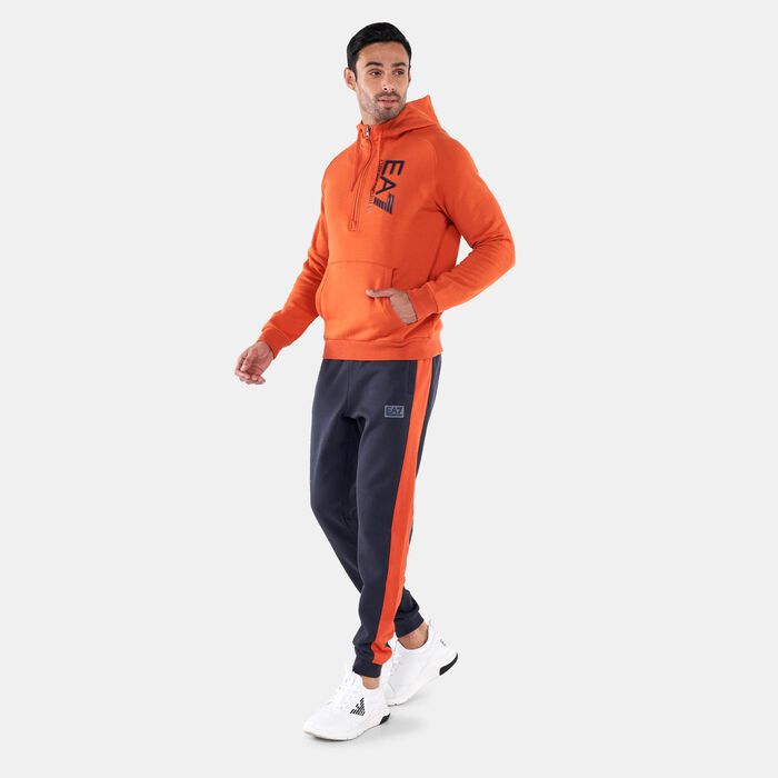 EA7 Emporio Armani Men's Train Visibility Half Zip Hoodie Orange EA7 Emporio Armani Men's Train Visibility Half Zip Hoodie Orange image number 2