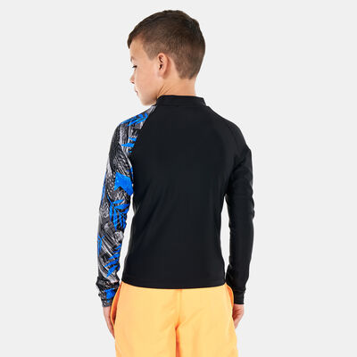 Speedo Kids' Printed Long Sleeve Rashguard Black