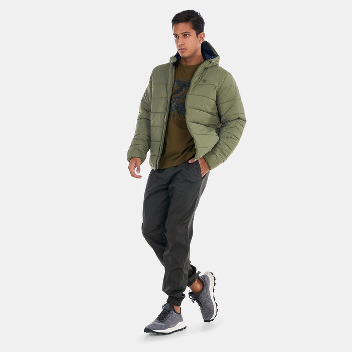 Timberland Men's Garfield Mid Weight Hooded Puffer Jacket Green Timberland Men's Garfield Mid Weight Hooded Puffer Jacket Green image number 2