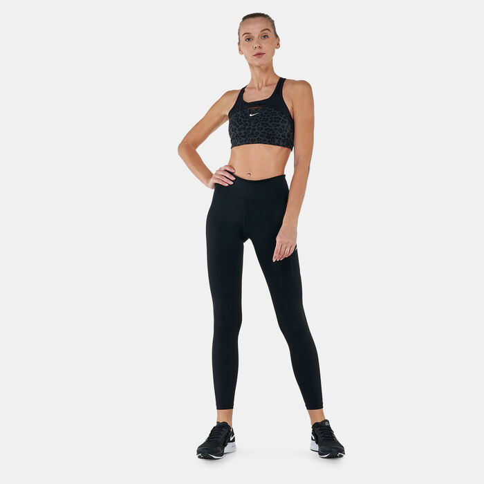 Nike Women's Dri-FIT Swoosh Printed Sports Bra Black image number 2